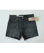 NWT Levis&#39; Wedgie Short in Bling Bling Black Gray Rhinestone Studded Shorts - £18.87 GBP