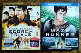 The Maze Runner and Maze Runner &quot;The Scorch Trials&quot; Blu-ray 2 DVDs Sets w Comics - £6.72 GBP