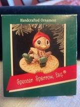 Vtg Hallmark 1989 SPENCER SPARROW ESQ Christmas Ornament Bird on Sesame Cracker  - £4.26 GBP