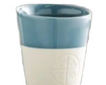 Starbucks Tazo Tea 2012 8 Oz Asymmetrical Handheld Ceramic Cup Blue White - $14.75