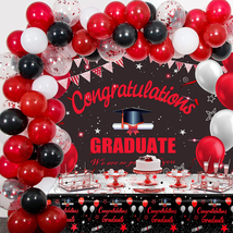 Graduation Decorations 2024, Red and Black Graduation Decorations Class of 2024, - £27.00 GBP