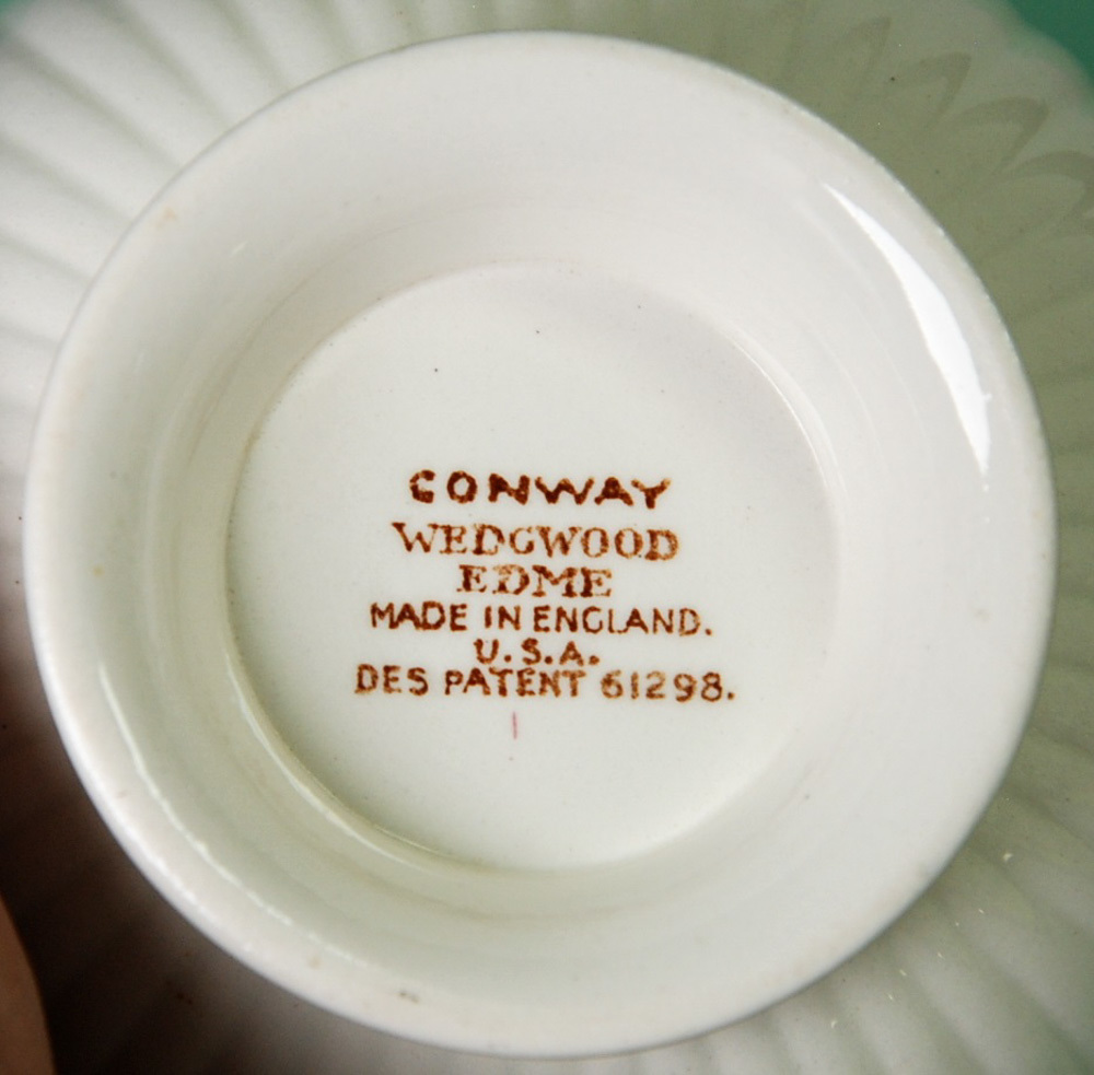 Wedgwood Conway 4 EDME Cups 2.75" Ribbed Footed Vintage Item image 3