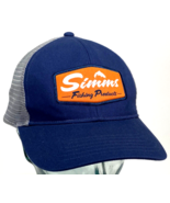 SIMMS Fishing Products Hat-Grey Blue Orange-Fish Logo-Snapback-Mesh - £22.05 GBP