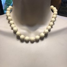 Vintage Les Bernard Inc. Knotted Faux Pearl Choker Collar Necklace 17&quot; - £10.77 GBP