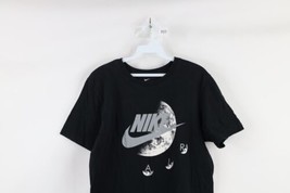 Vintage Nike Air Mens Small Faded Space Moon Spell Out Center Logo T-Shirt Black - £27.09 GBP
