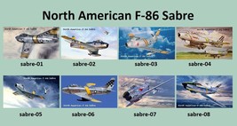 8 Different North American F-86 Sabre Warplane Magnets - £78.22 GBP
