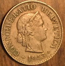 1943 SWITZERLAND 5 RAPPEN COIN - £2.60 GBP