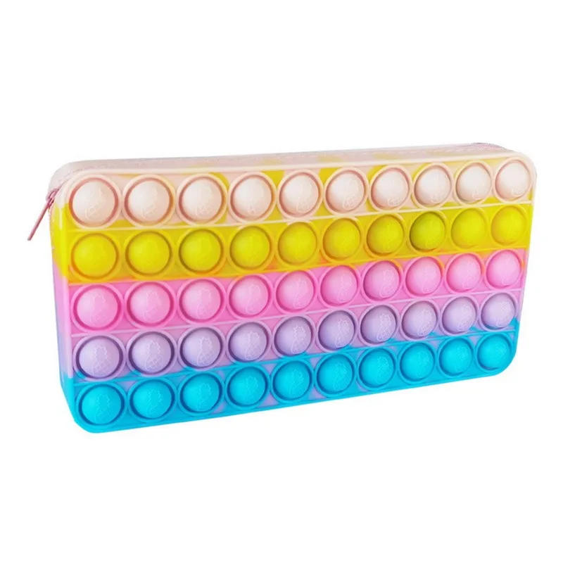 Kawaii Silicone Wallet Bags Push Its Bubble Fidget Toys Pencil Case Simpl Dimmer - $64.30