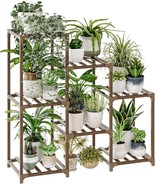 Plant Stand Indoor Plant Shelf Outdoor Wood Plant Rack for Multiple Plan... - $53.60