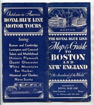 The Royal Blue Line Map &amp; Guide to Boston and New England 1932 - £21.80 GBP