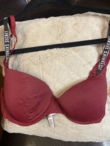 Victoria&#39;s Secret Dream Angels Lined Demi Bra Women&#39;s Size 34D Burgundy - £7.91 GBP