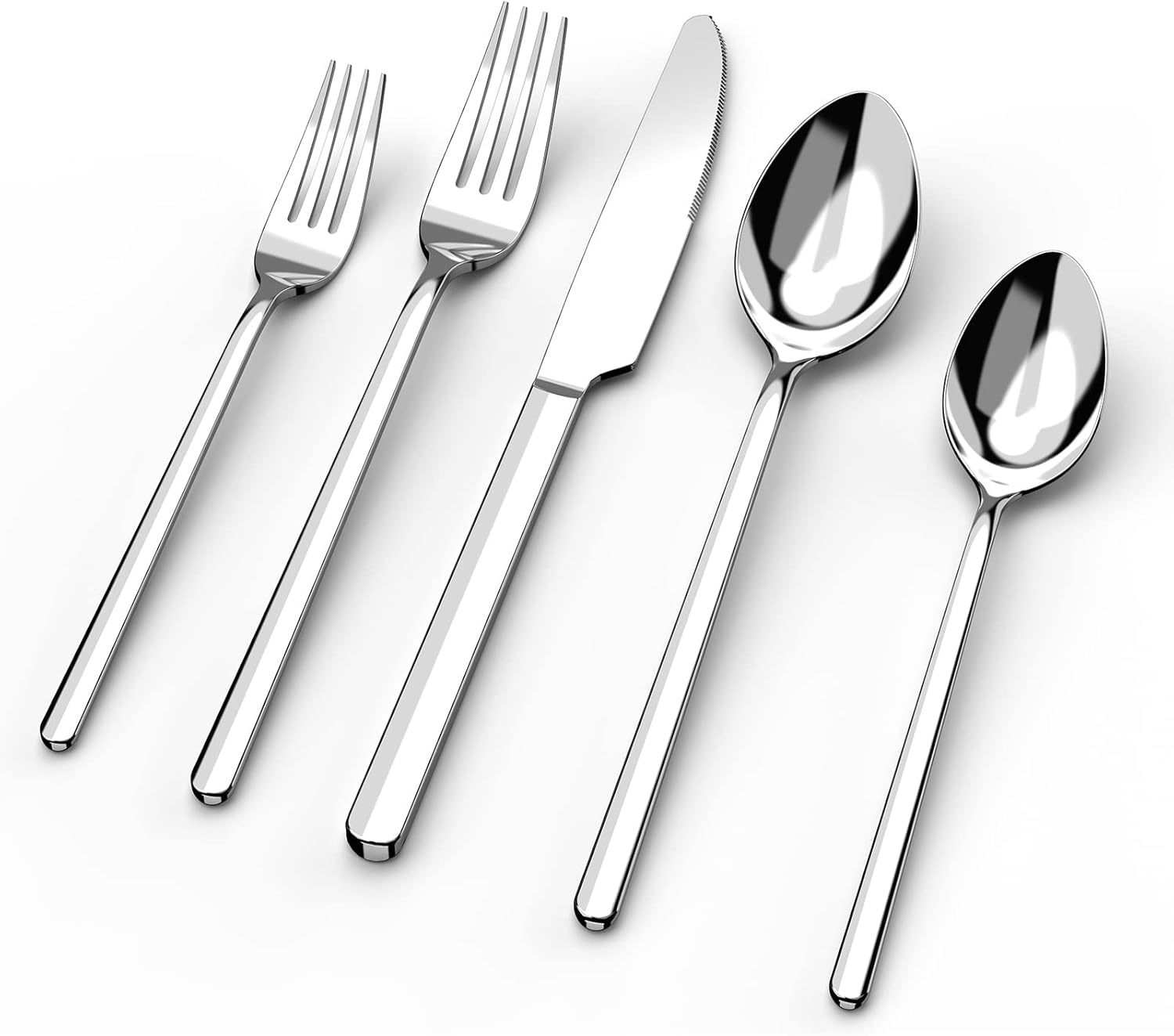 Kingstone Silverware Set, 20 Piece Flatware Cutlery Set, Silver, 20 Piec... - $44.94