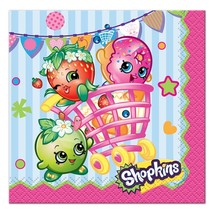 Shopkins Dessert Beverage Napkins Birthday Party Supplies16 Per Package NEW - $3.59