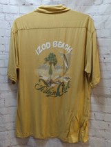 IZOD beach fishing club Men&#39;s button front shirt large mustard marlin pa... - $14.84