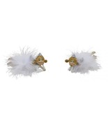 New Engelset with Feathers, Lying, White, 2 Piece, 14 x 4 X 6 CM, &quot; Germ... - £23.25 GBP
