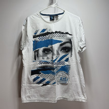 Burnside T-Shirt White Teal Eyes Size XL Modern DNM  - $19.39