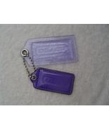 AUTHENTIC COACH PURPLE PLASTIC AND PURPLE PATENT LEATHER HANG TAG  EUC - £16.18 GBP