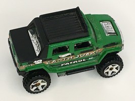 Hot Wheels Earthquake Patrol Toy Car Thrill Racers Hummer H2 Green Zone 12 - $2.99