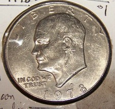 1978 Eisenhower Ike One Dollar Metal Coin-Eagle Landing Back-Lot 1 - $12.50
