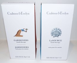 Lovely Nib Pair Of Crabtree &amp; Evelyn Lasource &amp; Gardeners 3.5 Oz Hand Therapy - £20.10 GBP