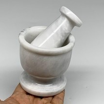 1.28 lbs, 2.9&quot;x3&quot;, Natural Marble Crystal Pestle and Mortar Handmade, B3... - £58.39 GBP