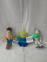 NEW Vintage Disney Store Toy Story Bean Bag Plush Lot of 3 Woody Buzz Alien - $25.73