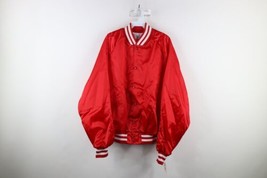 Deadstock Vintage 80s Mens 2XL Spell Out Libbey Glass Satin Bomber Jacke... - £59.88 GBP