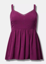 Torrid Eyelet Peplum Cami Babydoll Tank Top Shirt Y2K 90s Blouse Plus si... - $27.05