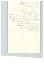 1884 Handwritten Letter John A Spencer East Cambridge Massachusetts Family - $37.01