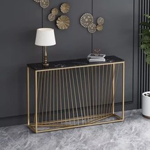 Minimalist Nordic Slate Iron Console Table for Modern Living Spaces White and Go - £1,435.09 GBP