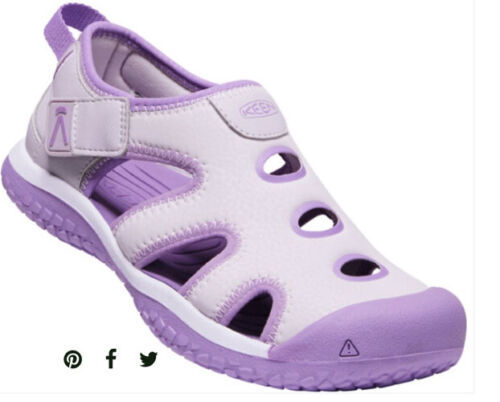 Primary image for keen NIB stingray girls size 3 purple slip on sandals sf