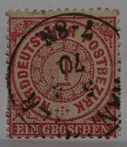 Vintage Stamps German Germany 1 One Ein Groschen North Postal District X1 B14 - £1.34 GBP