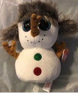 Ty BUTTONS Snowman 6&quot; Christmas Beanie Boo New 2018 MWMT Furry Red Spark... - £11.26 GBP