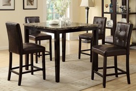 Domburg 5 Piece Counter Height Dining Set in Faux Marble Top - £625.52 GBP