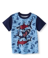 Garanimals Toddler Boys Graphic T Shirt Size 2T NEW Beware Of Sharks Blue - £6.71 GBP