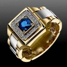 18K Multi rose Gold Ring for men/Women Natural 1 Carat sapphire Diamond Jewelry  - £22.36 GBP