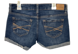 Aeropostale Womens Midi Jean Booty Shorts Size 0 Blue Flat Front Cuffed - $22.53