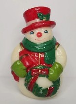 Vintage Silvestri Holiday Christmas Snowman Candle 4&quot; SKU H103 - £13.36 GBP