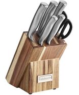 Cuisinart C77SS-7P 7-Piece Knife Set with Acacia Block -Stainless Steel - $74.77 CAD