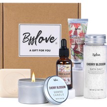 Spa Basket Kit Gift Set for Women Bath Self Care 5 Pc Cherry Blossom NEW... - $19.30