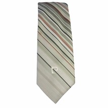 Vintage 70s Pierre Cardin Tie Tan Striped 3.5 in Necktie Imported Polyester - £25.92 GBP