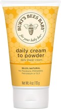 Burts Bees Baby Daily Cream to Powder Talc-Free Diaper Rash Cream 4Oz - £13.29 GBP