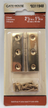 Gatehouse 2 Pk. Hinges  2 1/2” x 1 3/4” Door Cabinet Gate Brass Finish 0... - £7.03 GBP