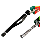 Small Dog Puppy Collar and Leash Set Black Skull and Crossbones 8-14 Inc... - $12.10