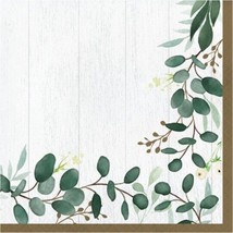 Eucalyptus Greens Lunch Napkins 16 Pack Floral Wedding Bridal Decorations - £12.64 GBP