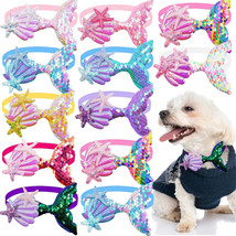 50Pcs Mermaid Dog Grooming Bowtie Collar Summer Sea Style Pet Grooming Products - $46.07