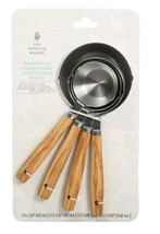 Pioneer Woman 4-Piece Stainless Steel Measuring Cups with Olivewood Handles - $656.51 MXN