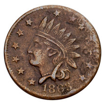1863 Guerra Civile Token Conservare Scheda Doscher Ny Non Uno Cent (F) Sottile - £32.39 GBP