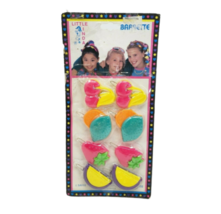 VINTAGE LITTLE LINDA FRUIT BARRETTES CHERRY ORANGE STRAWBERRY WATERMELON... - $14.25