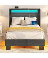 LED Twin Size Bed Frame with Charging Station and Motion Activated Night... - $308.78